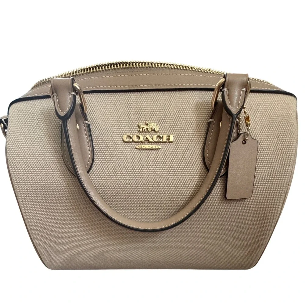 Coach Rowan Colorblock Satchel Canvas Leather Womens Crossbody Bag CAK58